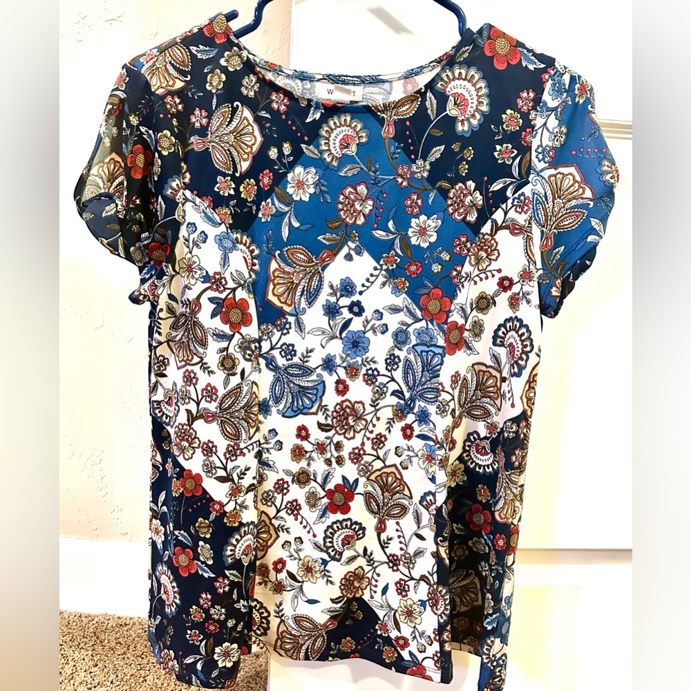 Westport women’s Floral Print cold shoulder top - Picture 2 of 6